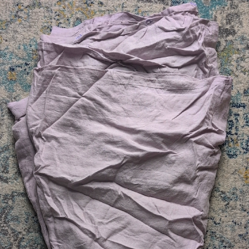 Bed Threads 100% French Flax Linen King-sized Duvet Cover In Lilac - Picture 2 of 3